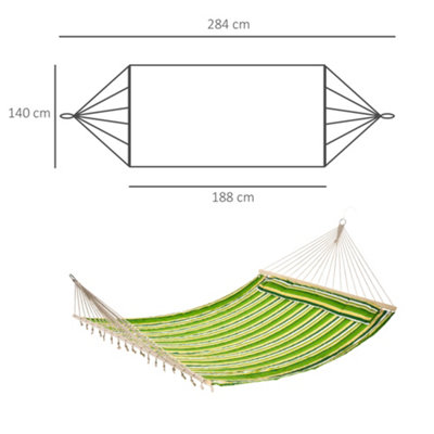 Outsunny Hammock Outdoor Garden Camping Hanging Swing Portable Travel - 3
