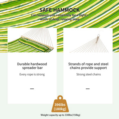 Outsunny Hammock Outdoor Garden Camping Hanging Swing Portable Travel - 6