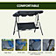 Outsunny Hammock Swing Chair 3-Seater Patio Bench Garden Dark Grey Outdoor
