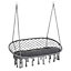 Outsunny Hanging Hammock Chair Macrame Seat for Patio Garden Grey