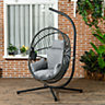 Outsunny Hanging Swing Chair w/ Thick Cushion, Patio Hanging Chair, Grey