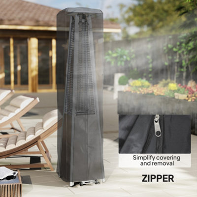 Outsunny Heavy Duty Gas Pyramid Outdoor Cover, Black
