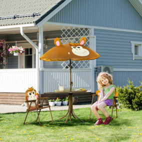 Outsunny Kids Bistro Table and Chair Set, Monkey Design
