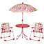 Outsunny Kids Outdoor Bistro Table and Chair Set Butterfly Pattern