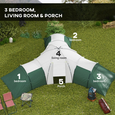 6 man tent 3 rooms best sale