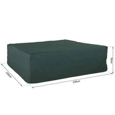 Outsunny Large Garden Set Square Cover Outdoor Furniture Waterproof Resist Fade Green