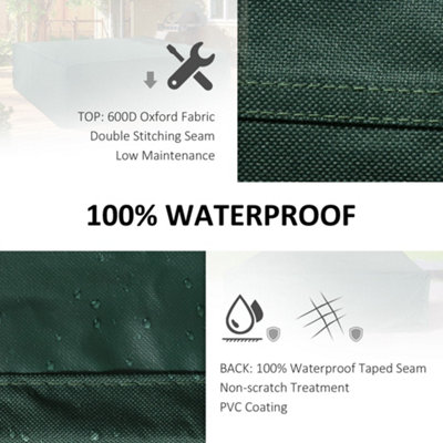 Outsunny Large Garden Set Square Cover Outdoor Furniture Waterproof Resist Fade Green - 4