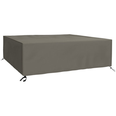 Outsunny Large Garden Set Square Cover Outdoor Furniture Waterproof Resist Fade Grey