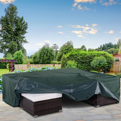 Outsunny Large Garden Set Square Cover Outdoor Furniture Waterproof Resist Fade - 5