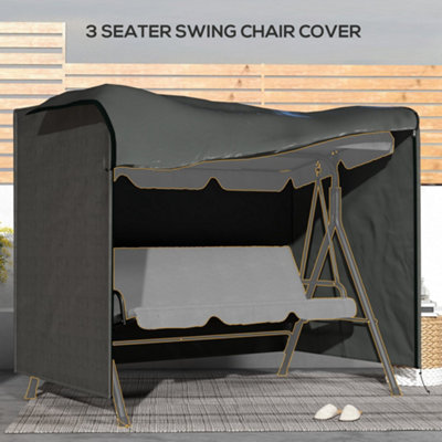 Outsunny Large Outdoor Swing Chair Cover  Garden Furniture Protector 164cm Grey