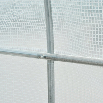 Outsunny Large Walk-in Greenhouse Poly Tunnel Galvanised Garden Plants Grow Tent - 8