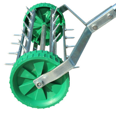 Outsunny Lawn Aerator Outdoor Grass Care Heavy Duty Garden Roller Manual Handle - 4