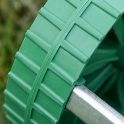 Outsunny Lawn Aerator Outdoor Grass Care Heavy Duty Garden Roller Manual Handle - 9