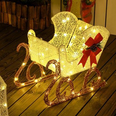 Outsunny kerstsneeuwman kerstdecoratie met LED-verlichting model kerst tuin tuindecoratie opvouwbaar weerbestendig polyester groen rood wit 30 x 51 cm