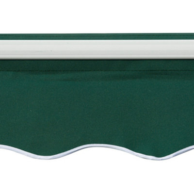 Outsunny Manual Retractable Awning Garden Shelter Canopy 3 x 2m Green - 9