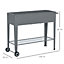Outsunny Metal 104 x 39 x 80cm Raised Garden Bed w/ Wheels and Shelf for Garden