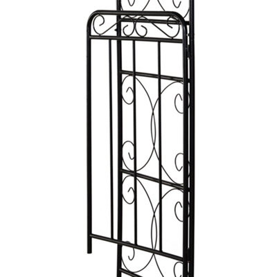Outsunny Metal Decorative Backyard Arch w/ Gate Garden Arbor for Climbing Plants - 9