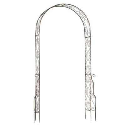 Outsunny Metal Garden Arch Arbour Rose Climbing Archway Plant Wedding Decorative