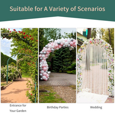 Outsunny Metal Garden Arch Arbour Rose Climbing Archway Plant Wedding Decorative - 5