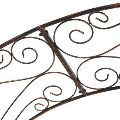 Outsunny Metal Garden Arch Arbour Rose Climbing Archway Plant Wedding Decorative - 9