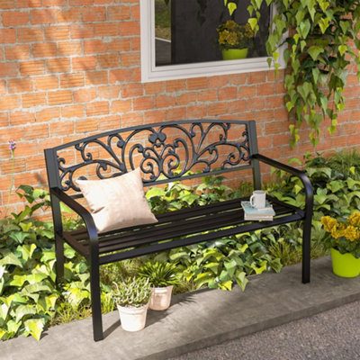 Metal garden deals bench b&m