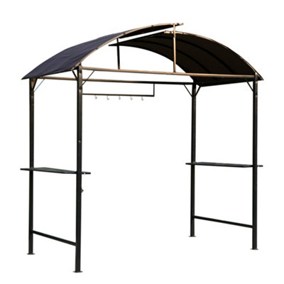 Outsunny Metal Smoking Gazebo Marquee BBQ Coffee