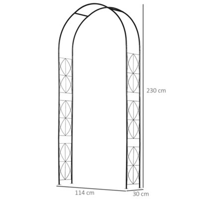 Outsunny Metal Vintage Garden Arch Lawn Arbor Trellis Rose Plant Climbing Rack - 3