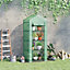 Outsunny Mini Greenhouse 4-Tier Portable Plant House Shed w/ PE Cover, Green