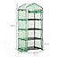 Outsunny Mini Greenhouse 4-Tier Portable Plant House Shed w/ PE Cover, Green