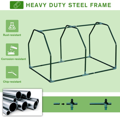 Outsunny Mini  Greenhouse Grow House PVC Cover Steel Frame White 99 x 71 x 60cm - 4