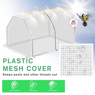 Outsunny Mini  Greenhouse Grow House PVC Cover Steel Frame White 99 x 71 x 60cm - 5