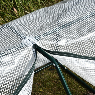 Outsunny Mini  Greenhouse Grow House PVC Cover Steel Frame White 99 x 71 x 60cm - 9
