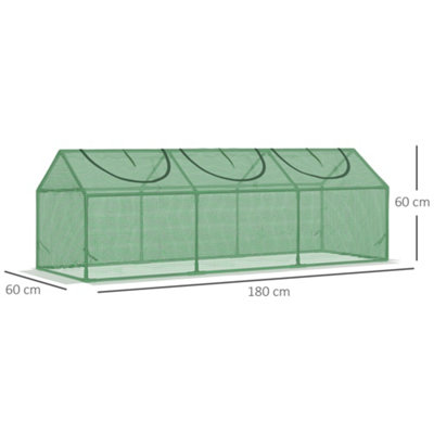 Outsunny Mini Greenhouse Small Plant Grow House w/ 3 Windows for Outdoor - 3