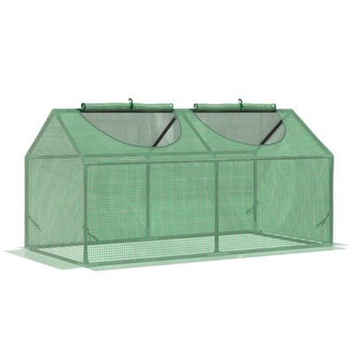Outsunny Mini Greenhouse Small Plant Grow House w/ PE Cover Windows for Outdoor