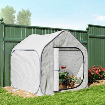 Mini Kas Overwintertent met Roldeur Wit 160x138x180cm