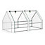 Outsunny Mini Small Greenhouse with Steel Frame & PE Cover & Window, White