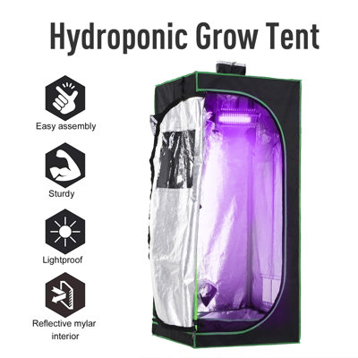 Outsunny Mylar Hydroponic Grow Tent with Floor Tray for Indoor Plant - 5
