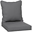 Outsunny One-piece Outdoor Back and Seat Cushion for Garden, Charcoal Grey