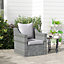 Outsunny One-piece Outdoor Back and Seat Cushion for Garden, Light Grey