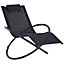 Outsunny Orbital Lounger Zero Gravity Patio Chaise Foldable Rock Chair with Pillow Black