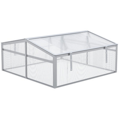 Outsunny Outdoor 2 Level Adjustable Roof Cold Frame Greenhouse Aluminium Frame