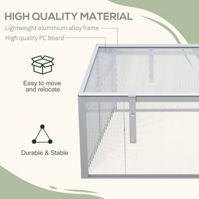 Outsunny Outdoor 2 Level Adjustable Roof Cold Frame Greenhouse Aluminium Frame