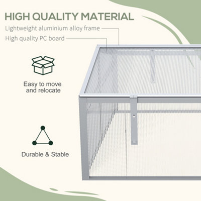 Outsunny Outdoor 2 Level Adjustable Roof Cold Frame Greenhouse Aluminium Frame - 5