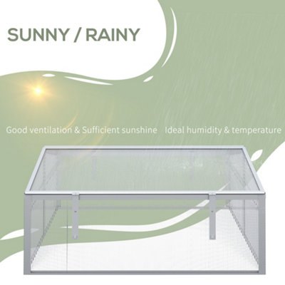 Outsunny Outdoor 2 Level Adjustable Roof Cold Frame Greenhouse Aluminium Frame - 6