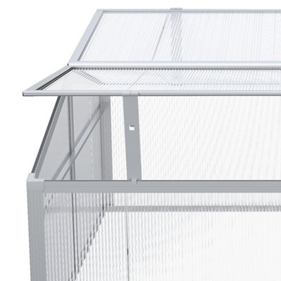 Outsunny Outdoor 2 Level Adjustable Roof Cold Frame Greenhouse Aluminium Frame - 8
