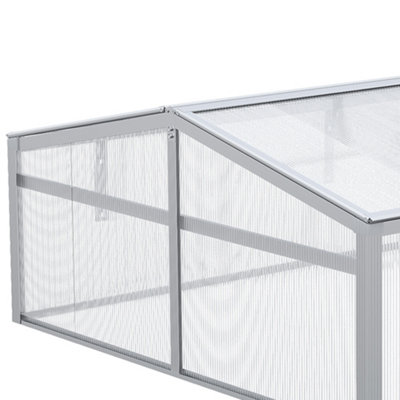Outsunny Outdoor 2 Level Adjustable Roof Cold Frame Greenhouse Aluminium Frame - 9