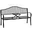 Outsunny Outdoor 2 Seater Garden Bench Middle Table Deluxe Metal Frame