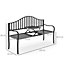 Outsunny Outdoor 2 Seater Garden Bench Middle Table Deluxe Metal Frame