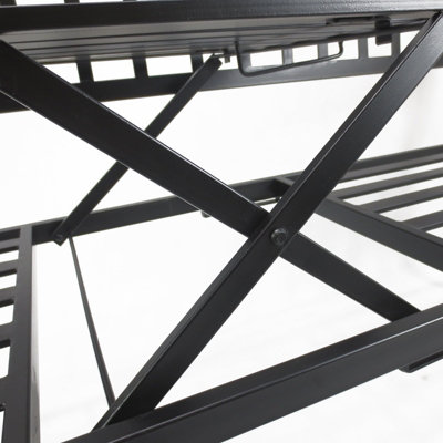 Outsunny Outdoor 2 Seater Garden Bench Middle Table Deluxe Metal Frame - 5