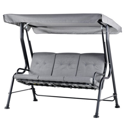 Outsunny Outdoor 3 person Porch Swing Chair Garden Bench Grey